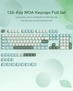 Womier Dye Sublimation PBT Keycap for Mechanical Keyboard, MOA Profile, 126 Keys, Custom Keyboard Keycaps Set, Compatible with MX Cherry Switches and ANSI 60%/75%/96%/104% Layout