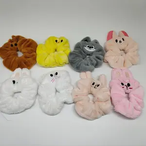Plush Hair Tie, Fatty Intestine Type Fluffy Hair Tie with Small Animal Patterns, Wolf, Cat, Chicken, Perfect for Fans, Hair Scrunchie, Scrunchies