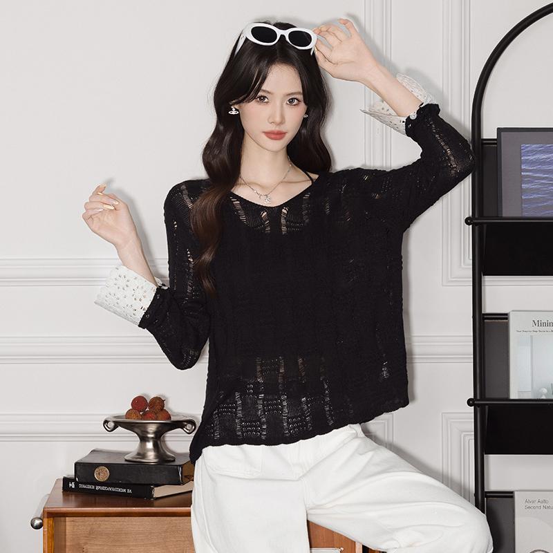 XINEV Women's Sweater 2025 Winter High-End Elegant Petite Laid-Back Fashionable Casual Knitted Base Layer Top Round Neck Mesh Knit Pullover White Comfort Elegance Piece Minimalist Long Sleeve Fitted Crewneck Basic Knitwear Womenswear sueter para mujeres