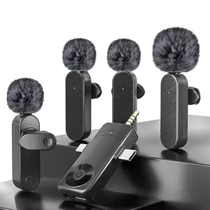 1-to-4 Portable Wireless Microphone Set, Rechargeable Wireless Microphone, Professional Wireless Microphone Set for Live Streaming & Podcasting, Live Streaming Equipment