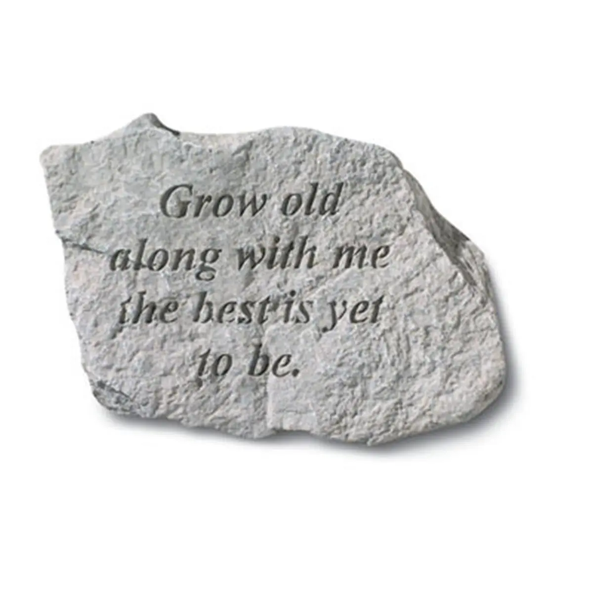 Kay Berry Inc. Pre-Assembled Memorial Commemoration Inscription Plaque, "Grow Old Along With Me - The Best Is Yet To Be", 5x3.25" Garden Decor