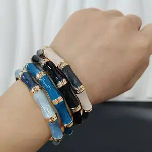 4PCS/bag Diameter 6cm Bangles Colourful Bamboo Women Bracelet