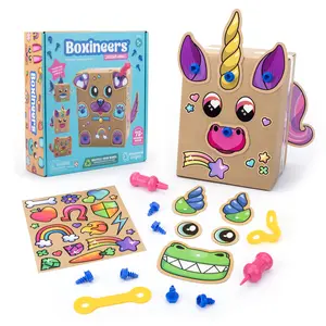 Educational Insights Boxineers Cardboard Animals - Creative Craft Supplies for Kids Projects, Cardboard Tools for Kids, DIY Fine Motor Activities, Kids Crafts and STEM Construction Kits