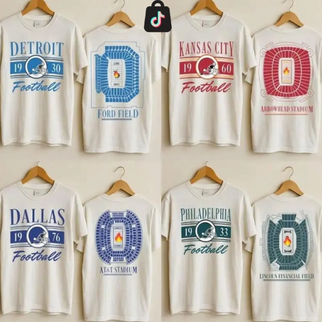 [Sale off 50%] Vintage All Team Football With Stadium Design 2 Sided Sand color T-Shirt, Retro All Teams Football Shirt, Gift Fan Sport S4