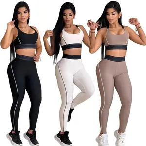 Summer Yoga Fashion Set Summer new yoga hip-lifting and belt-tightening fitness set, gathering sports set, vest, high-waisted women's wear