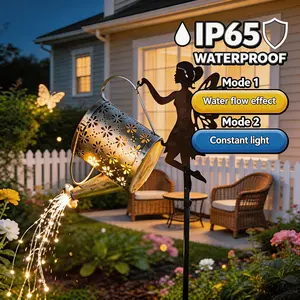 solar light outdoor / waterproof solar light / solar garden light Solar Watering Can with Cascading Lights, Garden Glow Light, Hummingbird Shaped Hook, Outdoor Garden Decor, Gift for Mom Women Grandma, Patio Yard Lawn