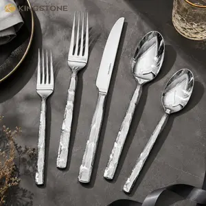 KINGSTONE 18/10 Stainless Steel Silverware Set, Brushed Handle Flatware Cutlery Set, Rust Resistant & Dishwasher Safe, Ideal for Home Kitchen Party Wedding Gifting