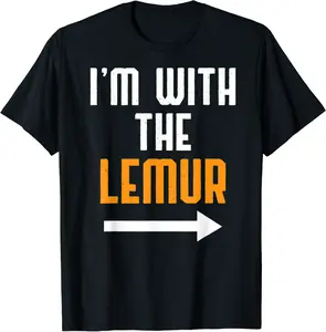 I'm With The Lemur Shirt Costume Funny Halloween Couple T-Shirt - Tamauziabro Shop 71B07YVK17FH