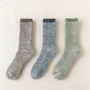 3 Pairs of Men's Warm Round Neck Socks - Suitable for Cold Weather, Office and Leisure Daily Activities, Durable Knitted Socks