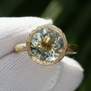 The Twig Round Prasiolite Ring (10mm)