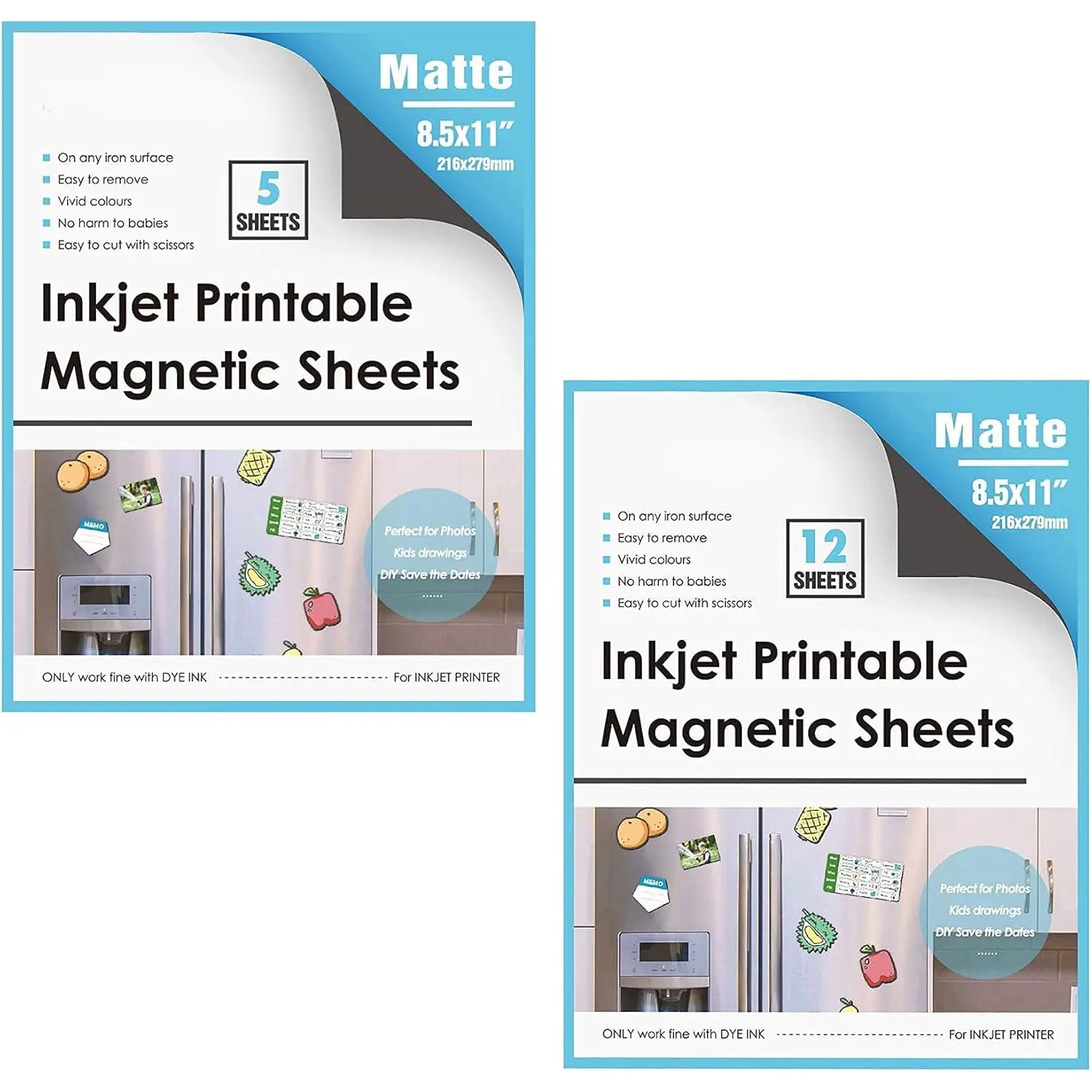 Sheets Printable Matte Paper 8.5x 11 Inches 5 Sheets and 12 Sheets 12mil Thick for Inkjet Printers