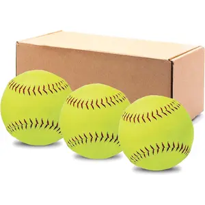 Practice Softball Training Ball for Youth Teenager Adults Players, Safe Throwing Catching Batting Practice, Cork Rubber Center for Indoor Outdoor Use