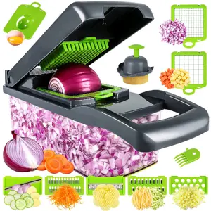 Vegetable Cutter & Chopper - Compatible Cutting Boards with Green Trays for Versatile Use in Kitchen Multi-Functional