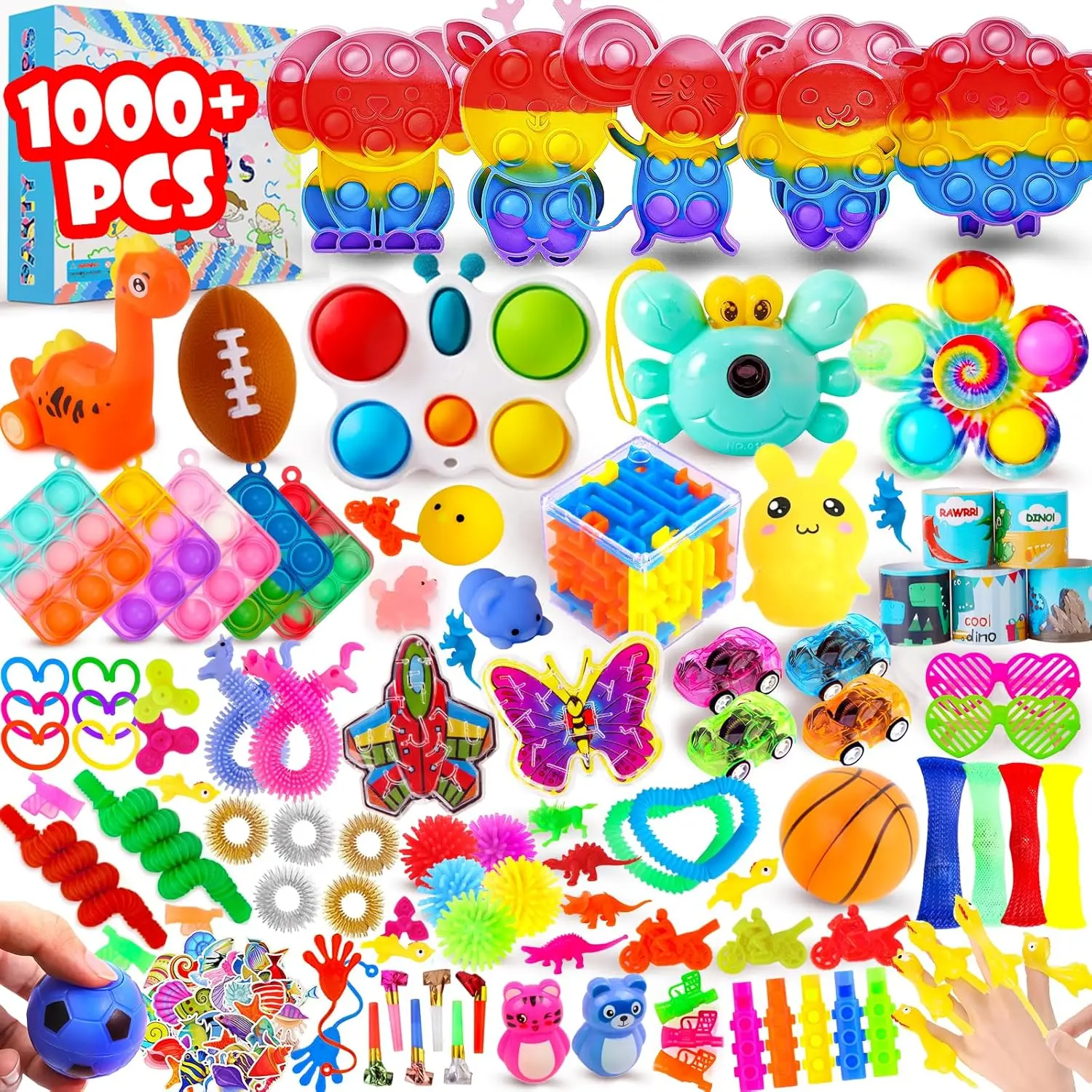 1000Pcs Bulk Party Favors for Kids, Fidget Toys Pack,Stocking Stuffers ...