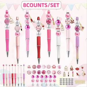 Valentine's Day DIY Jewelry Making Kit, 8pcs/16pcs Lipstick Perfume Bag Theme Beads Set, Perfect Gift for Women Friends Family, Beading Making