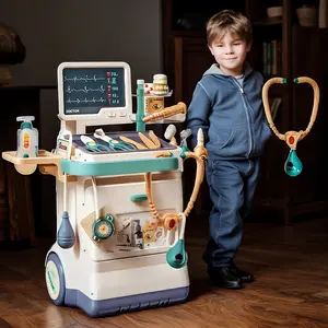 Doctor Playset with Sound and Light for Kids - Toy Doctor Kit for Boys and Girls Ages 3-5, Includes Stethoscope, Otoscope, Thermometer, Vision Chart, X-Ray Machine - Perfect Christmas Gift, Pretend Play Toy for Boys and Girls, Standing Playset