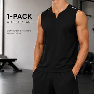 Men’s sleeveless sports tank top, lightweight design with a V-neck fitness shirt, suitable for the gym, running, and everyday wear