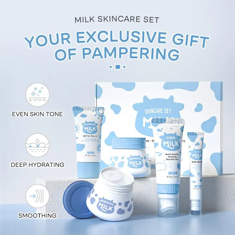 Gentle Milk Skincare Set, Facial Cleansing Hydrating and