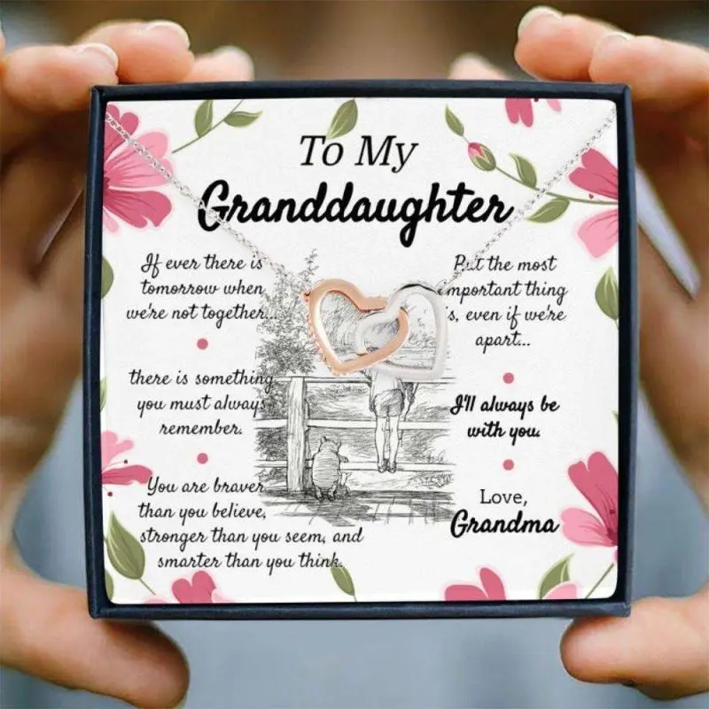 Granddaughter Necklace, To My Granddaughter ˜Christopher Robins’ Necklace, Gifts For Granddaughter, Jewelry Message Card, Necklace Gifts For Birthday, Anniversary, Christmas Day, Thanksgiving