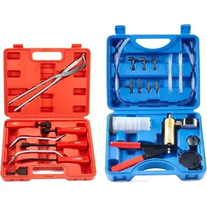 Orion Motor Tech 8pc Drum Brake Tool Kit, Drum Brake Tool with Drum Brake Spring Tool & Brake Bleeder Kit with Hand Vacuum Pump and Adapters, Bundle