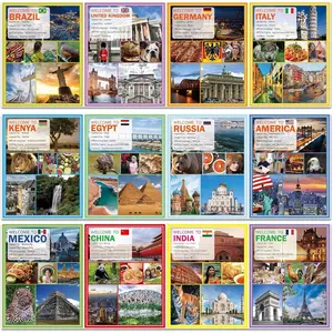 12 count Cultures Around The World Posters Multicultural & Diversity Classroom Decorations Study Materials for Teachers Middle School & High School Classroom Social Study Decorations
