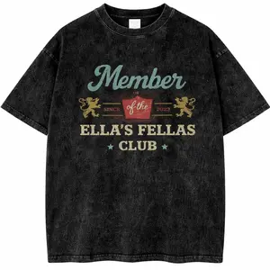 Ellas Fellas Club T-Shirt, Western Country Concert Graphic wash Shirt, Vintage Rodeo Music Fan Tee, Unisex Oversized Casual Apparel, Gift For Her Him, Cotton Top 7LI