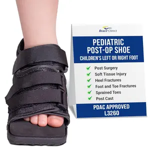Pediatric Post Op Shoe for Kids – Recovery Shoe for Children with Adjustable Fit, Square Toe and Rocker Sole for After Surgery Protection of Broken Toes or Foot Injuries L3260 (S -