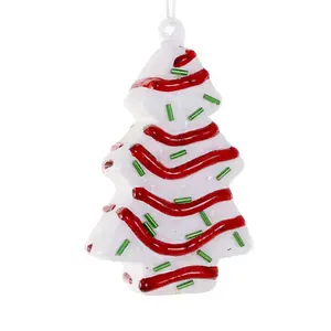 Christmas Tree Cake Glass Ornament