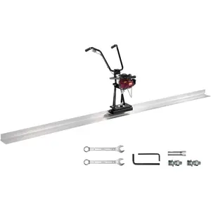 VEVOR Concrete Power Screed, 11ft Aluminum Board Straight Edge Bar Set, 4 Stroke Cement Finishing Vibrating Motor with Height Adjustable Handles, High Efficient Concrete Tools 6500RPMVEVOR Super Brand Day