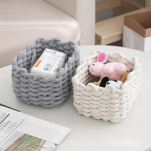 Woven Storage Basket, 1 Count Multi-purpose Makeup Storage Basket, Desktop Makeup Organizer, Durable Design Storage Basket for Bathroom, Bedroom, Living Room