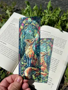 Mythical Fox Stained Glass Bookmark - Enchanted Fox Art, Magical Fox Gift, Unique Fox Bookmark