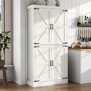 Farmhouse Kitchen Pantry Cabinet,69.1" Tall Kitchen Storage Cabinet with Adjustable Shelves,Modern Bathroom Storage Cabinet,Freestanding Floor Cabinet Cupboard high quality storage cabinet   board microwave  drawer Furniture Organization Design Aesthetic
