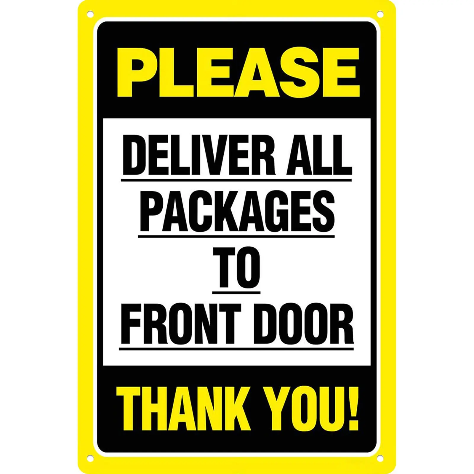8x12 Aluminium Metal Signage | Clear, Polite Package Delivery Sign for Home (Home Supplies Decor Plaque)