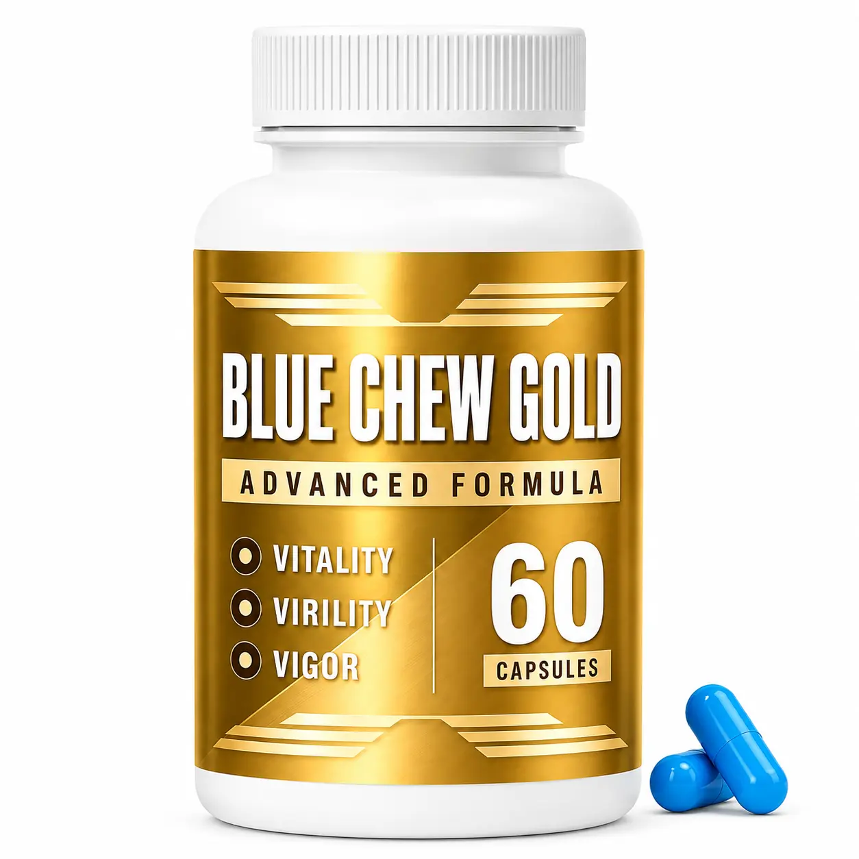 BLUE CHEW Gold for Men, 60 Capsules, Daily Wellness Formula, Vegan, Non-GMO, Gluten-Free