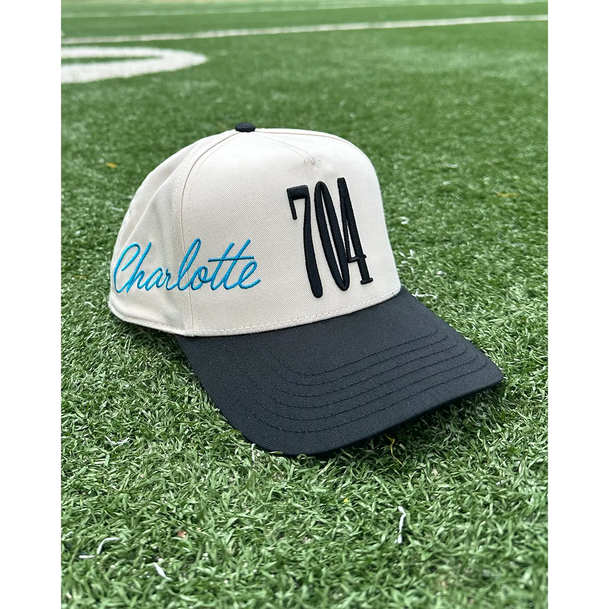 Glory Days Apparel - 704 Wrap Around Charlotte Natural/Black Hat