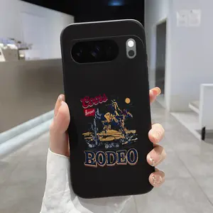 Rounded Edge Phone Case for Google Pixel 10 9 XL 8 7 Pro A Western-style cowboy Pattern Pocket-Friendly Shockproof Liquid Silicone Protective Soft Smartphone Casing