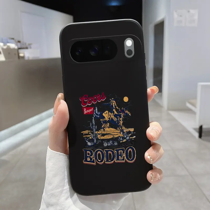 Rounded Edge Phone Case for Google Pixel 10 9 XL 8 7 Pro A Western-style cowboy Pattern Pocket-Friendly Shockproof Liquid Silicone Protective Soft Smartphone Casing