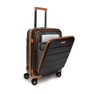NEW YORK XPRESS Hardside Checked Luggage with Front Opening Lightweight Expandable Suitcase with Spinner Wheels and TSA Lock Travel Luggage
