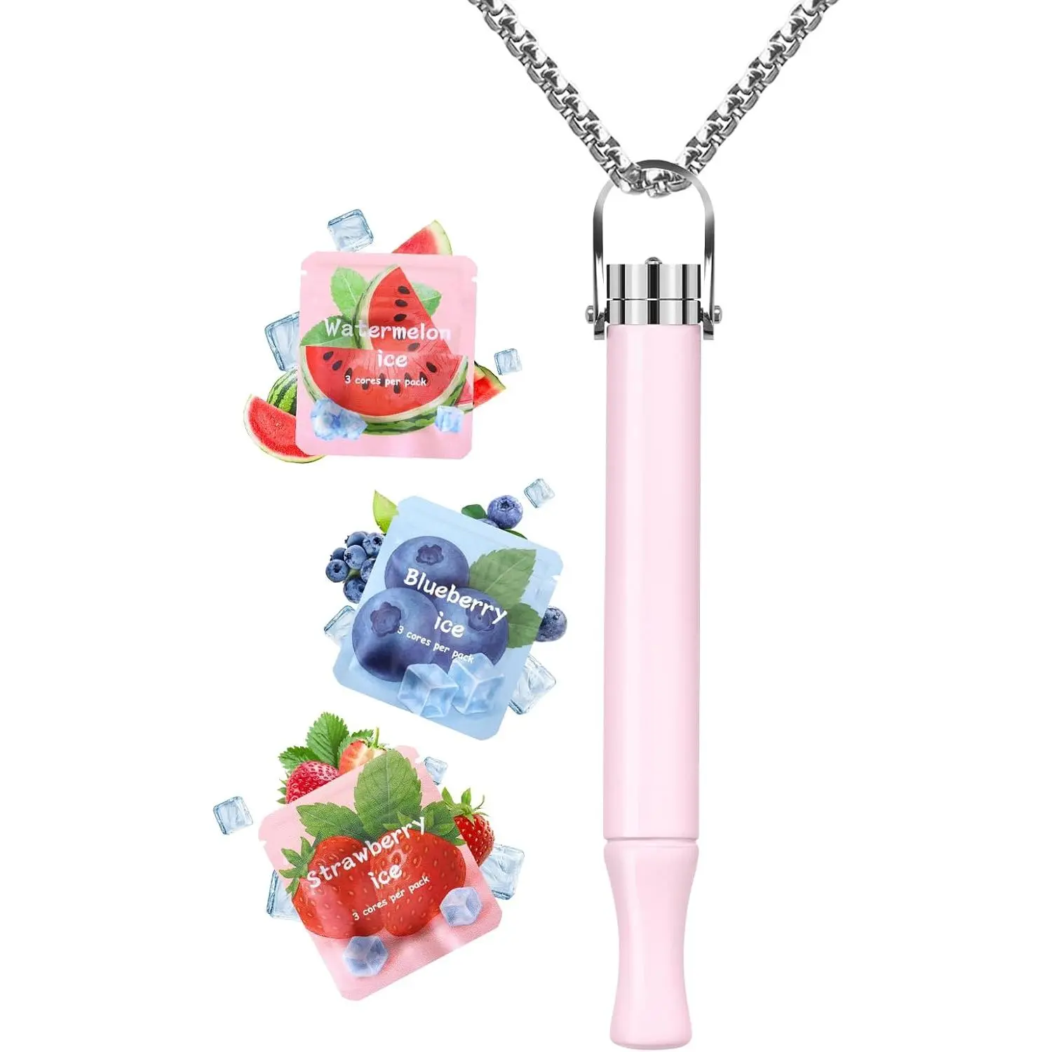 ASTOFLI Anti Smoking Breathing Necklace - Adjustable Quit Anxiety Necklaces for Women Stop Smoking Breathe Free with Filter Flavored Breathing Necklace with Resistance Smokeless Fidget Relief Whistle