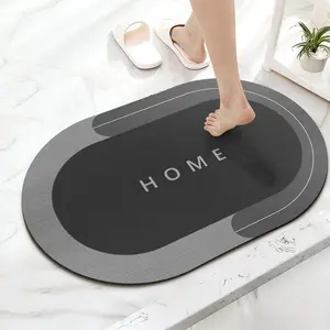 Oval Non-Slip Water-Absorbent Bath Mat, Comfortable to Step On, Rubber Non-Slip Backing, Quick-Dry Microfiber Bath Mat, Suitable for Bathroom and Home Floor Use