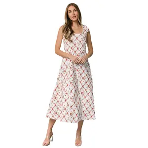 Isla Tank Dress | Off White + Red Floral