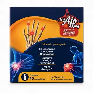Artri Ajo King 10 x 15ml Ampoules Support Ampoules – Glucosamine, Collagen, Turmeric, Nettle & Omega-3 Formula – Oral Joint Health Supplement