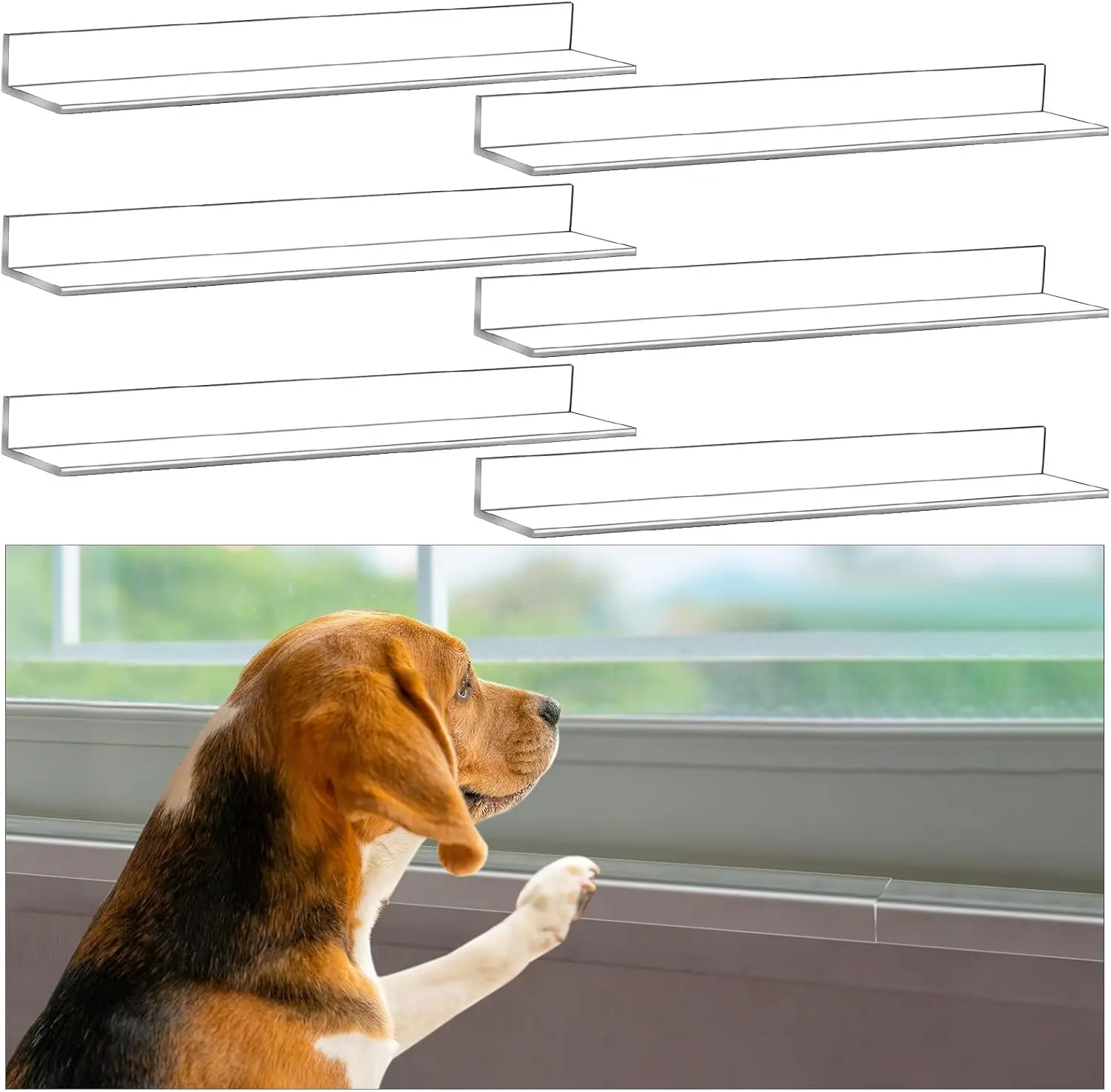 6 Pcs Clear Window Sill Protector Against Dog Cat Scratching Claw Chewing Slobbering 2 Sets Clear Window Cover Guard
