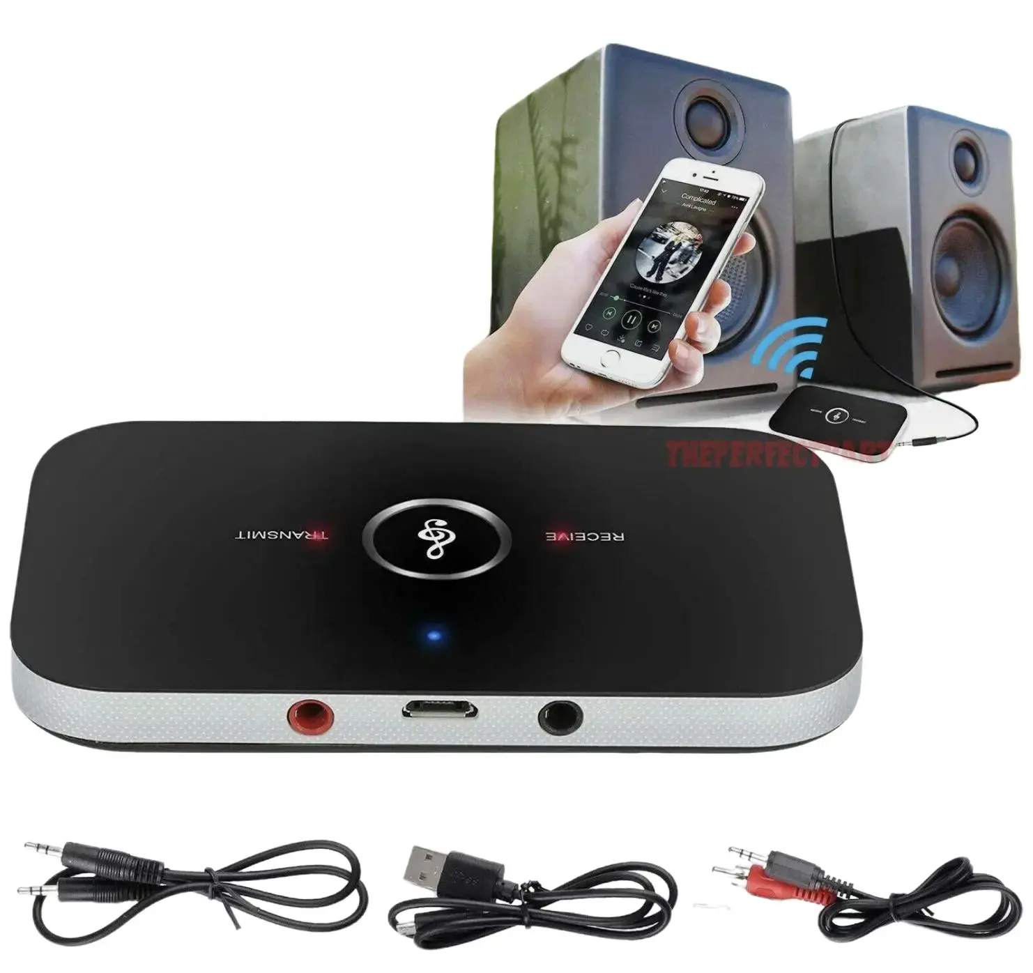 Bluetooth 5.0 Transmitter Receiver 2 IN 1 Wireless Audio 3.5mm Jack Aux Adapter