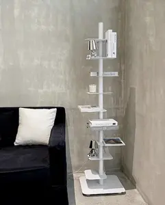 Starry Ambient Light Book Shelf Floor Lamp in black/white