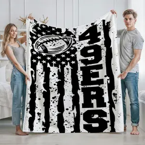 Cozy Patio Lounge Throw 49ers Football San Francisco Unique Blanket Home Warm Sofa Bed Blanket Outdoor Portable Picnic Gift Blanket
