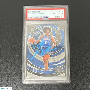2022-2023 Panini Spectra #160 Jalen Williams Signed Card PSA AUTO Slabbed Thunde