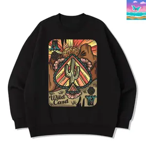 Western Boho Wild Card Graphic Crewneck & Tee, Wildcard cowboy graphic tshirt, western graphic tshirt, plus size western graphic tshirt, western boutique, comfort colors DRI