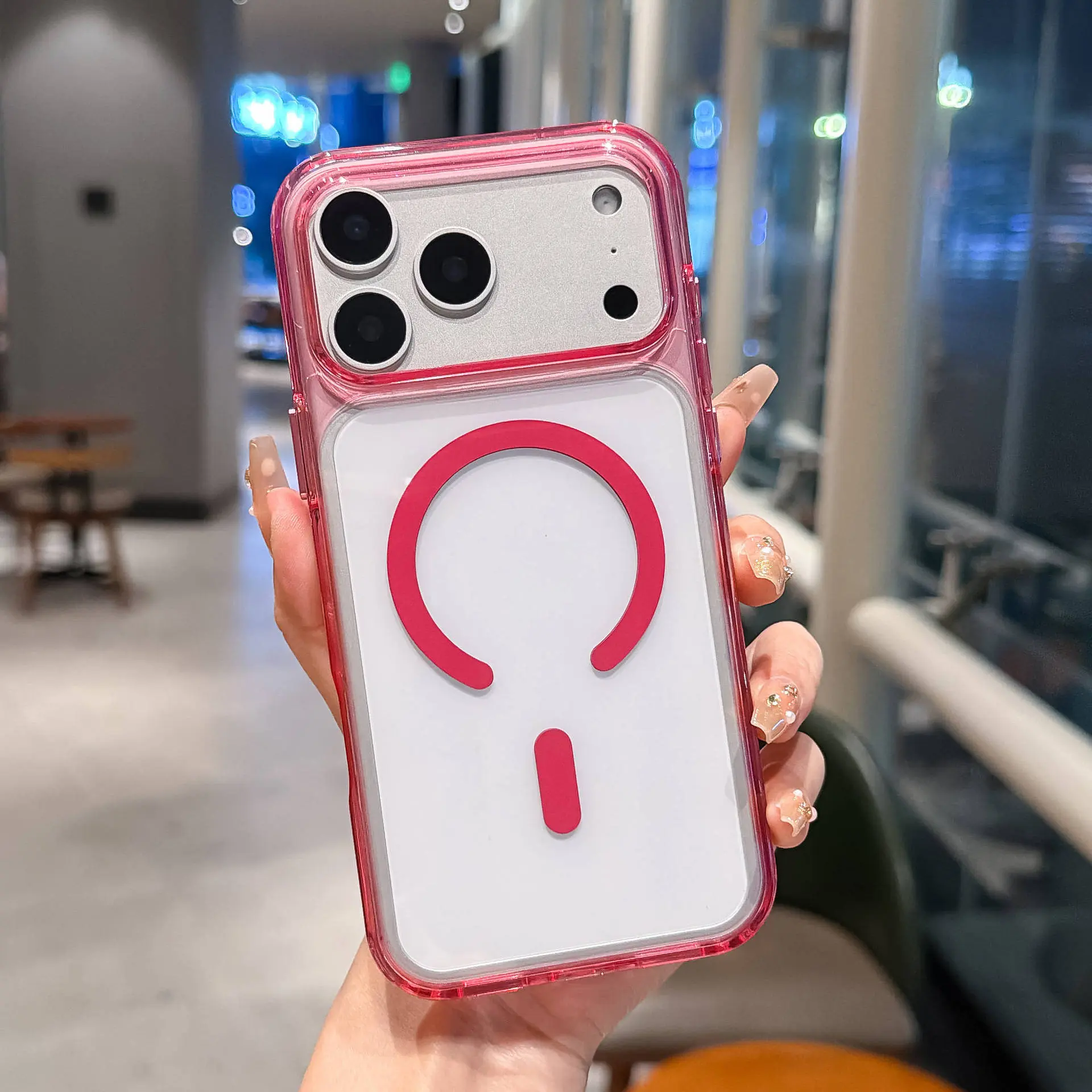 Case & Nova 2-in-1 Magnetic Ice Shield Protective Phone Case, Skin-Friendly Acrylic Shockproof Cover for iPhone 17 Pro Max, 16, 15, 14, 13, 12, 11 - Cute Smartphone Cellphone Accessory
