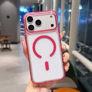 Case & Nova 2-in-1 Magnetic Ice Shield Phone Case, Skin-Friendly Acrylic Shockproof Protective Cover for iPhone 17 Pro Max, 16, 15, 14, 13, 12, 11 - Cute Smartphone Cellphone Handheld Devices Accessories